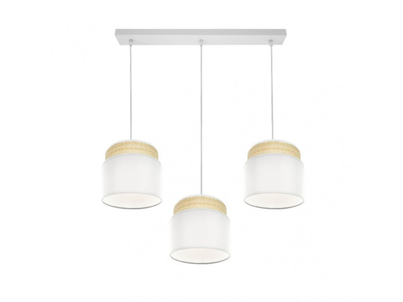  Rampe de plafond fabrilamp kandy naturelblanc 3 x e27 hauteur réglable 46-106 cm 68x19 cm 174293101 - Conforama A