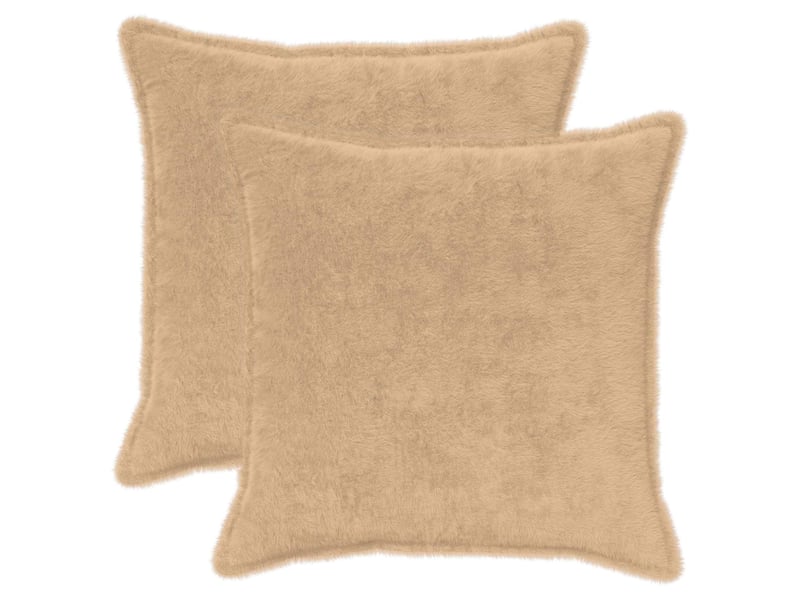  Lot de 2 housses de coussin houten crème 65 x 65 cm cf49306  - Conforama A