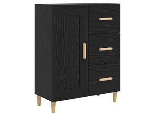 Buffet - bahut - meuble de rangement chêne noir 69,5 x 34 x 90 cm bois d'ingénierie