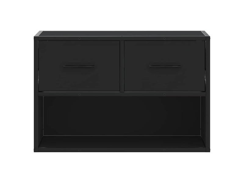  Meuble tv - banc tv - meuble de rangement noir 60x31x39,5 cm bois d'ingénierie et métal  - Conforama D