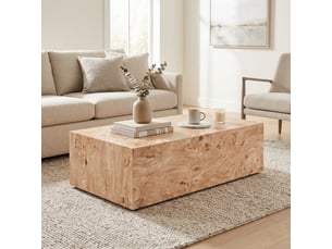 Table basse rectangulaire coloris bois clair STILVORA - 50 cmx90 cm