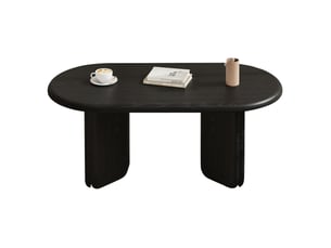 Table basse ovale coloris noir <strong>HAUSS SPOLE</strong> <strong></strong> - 50 cmx99 cm