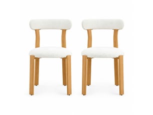 Lot de 2 chaises de salle à manger 79cm, chaise cuisine, dossier ergonomique, confortable, style nordique, bois, blanc