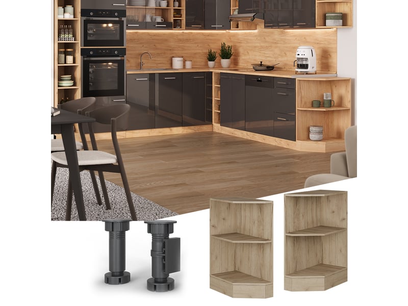  Vicco etagère de cuisine, chêne doréchêne doré, 30cm mit 2 fächern  - Conforama C