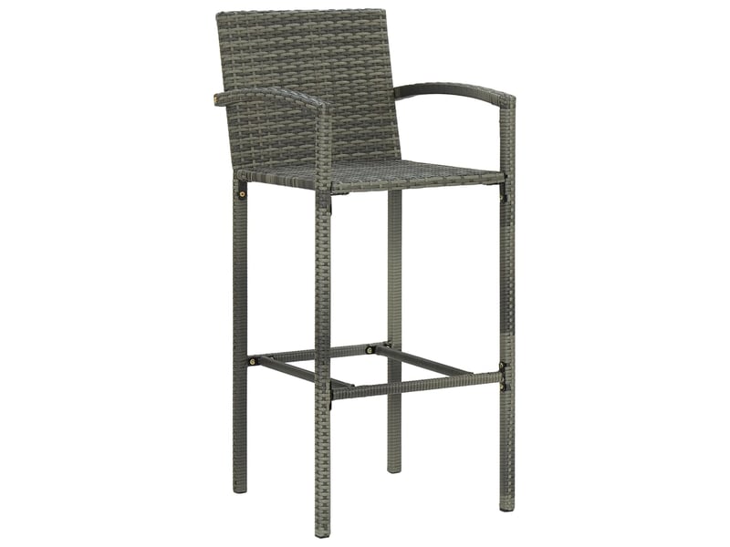  Lot de 2 tabouret de bar, chaise de bar gris résine tressée  - Conforama A