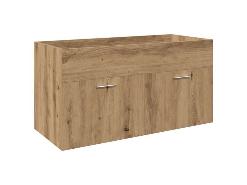  Meuble lavabo et bassin intégré, armoire de salle de bain chêne artisanal bois ingénierie cf65569  - Conforama D