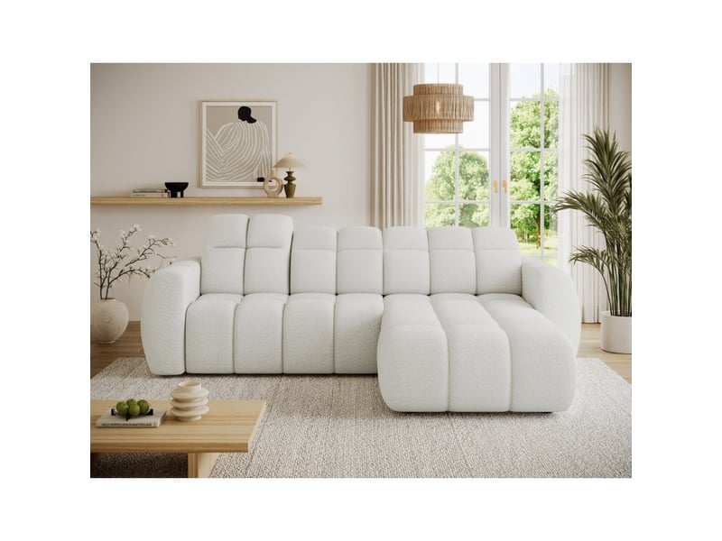 Canapé d'angle électrique fanoti 3 places beige – angle droit – version 2  - Conforama E