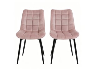 Chaise de salle à manger 2 pièces assise confortable revêtement rembourré design élégant