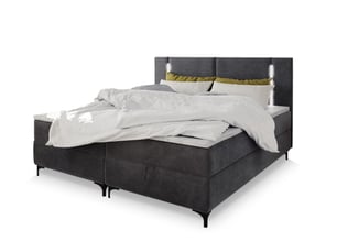 Lit avec rangement 160x200 cm <strong>MASSENO</strong> <strong></strong> coloris gris
