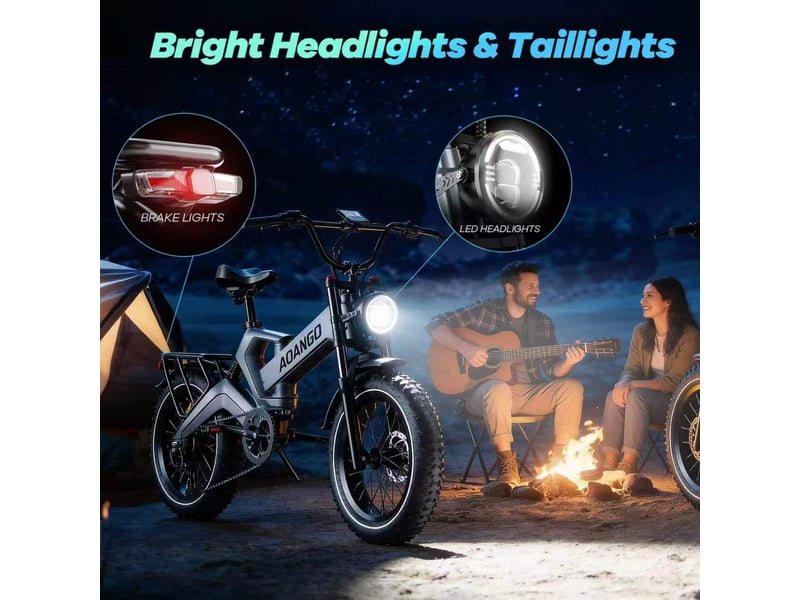  Vélo électrique pliable fat bike aoango k6f, 20×4, tout suspendu, orange  - Conforama D