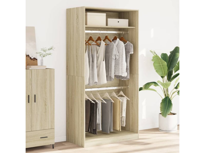  Garde-robe chambre, armoire de rangement chêne sonoma 100x50x200 cm aggloméré shl9798  - Conforama C