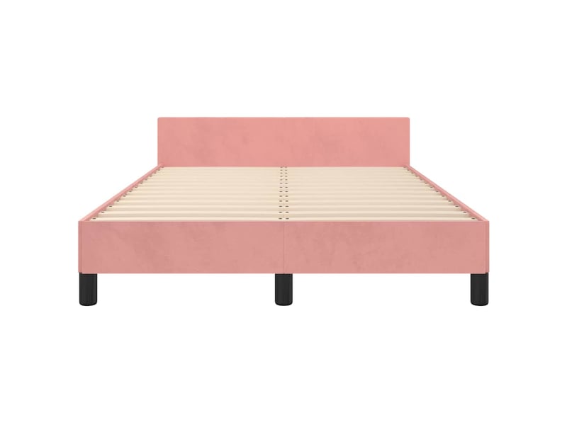  Lit double- lit adulte -  cadre de lit et tête de lit sans matelas rose 120x200cm velours  - Conforama D