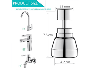 Pulvérisateur de robinet de cuisine à 3 modes-pulvérisateur d'évier de cuisine à 360 degrés, aérateur de cuisine