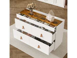 Commode 6 tiroir(s) LPOSPI coloris blanc largeur 120 cm