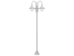 Lampadaire de jardin e27 220 cm aluminium 3 lanternes blanc 02_0042540