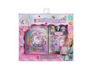 Cahier decoratif a personnaliser 6+ rose avec stickers accessoires, pinceau, perles, effaceur et porte-cle
