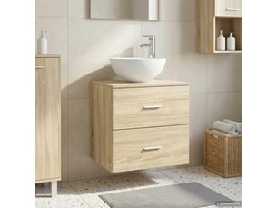 Vanité de lavabo mural, meuble de rangement chêne sonoma 49.5x41x64.5 cm shl6451