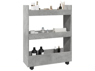 Chariot de rangement étroit pour bureau 3 niveaux gris béton shl38776