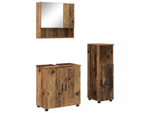 Ensemble de mobilier de salle de bain 3 pc bois ancien cf64258