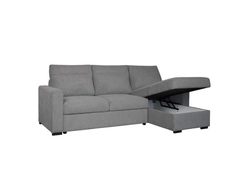  Canapé d'angle réversible solaro convertible avec coffre en tissu - gris foncé SOLARO - Conforama C