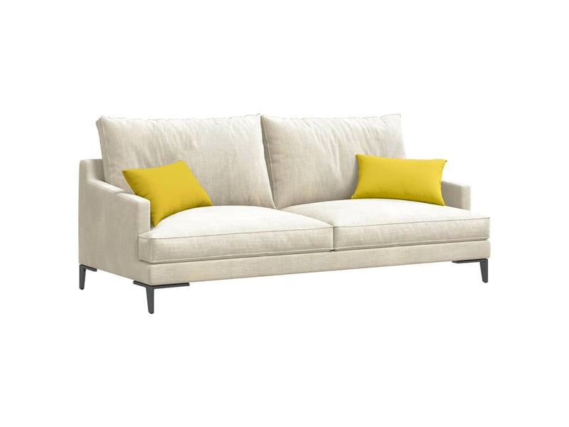 Lot de 2 coussins de canapé, coussins décoratifs tissu jaune clair 50 x 30 cm cf58890 - Conforama C