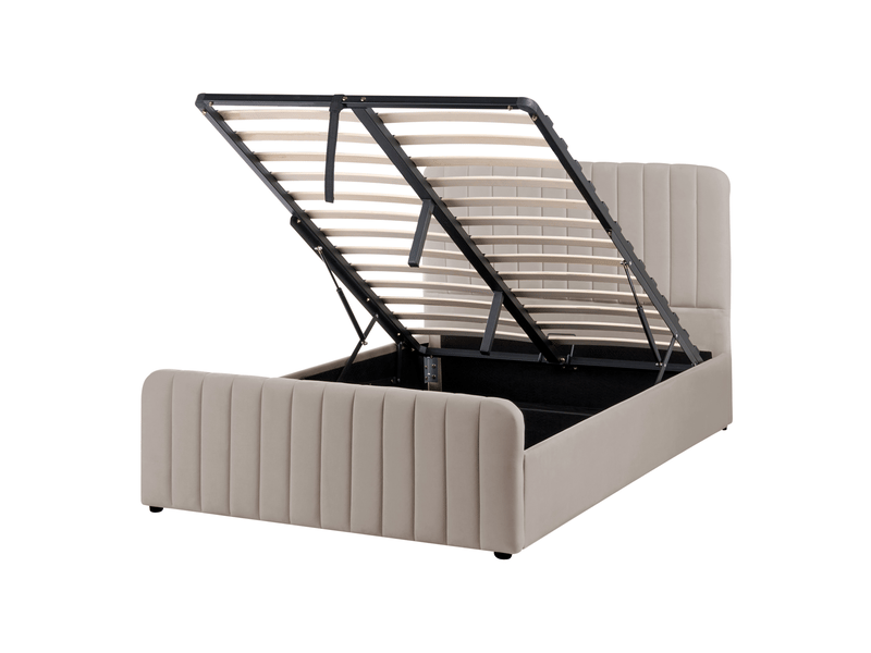 Lit ottoman lunan 120 x 200 cm taupe  - Conforama A