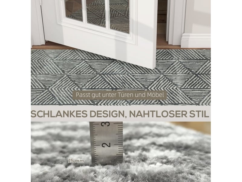  Tapis de salon 150x80 cm lavable — gris foncé  - Conforama C
