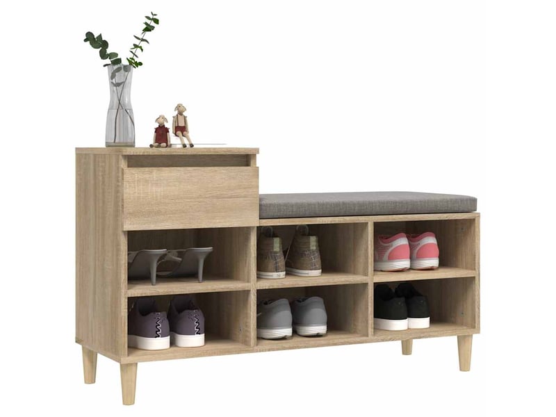  Armoire à chaussures chêne sonoma 102x36x60cm bois d'ingénierie shl9094  - Conforama D