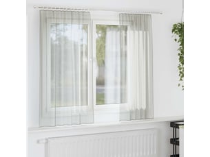 Lot de 2 rideaux en voile, voilages à œillets gris clair cf44265