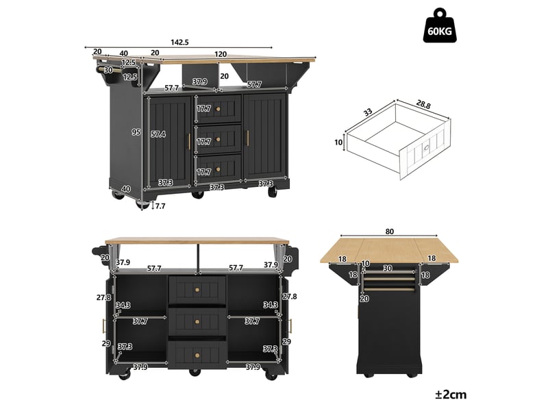  Desserte 2 portes 3 tiroirs coloris noir mdf desserte noir - Conforama C