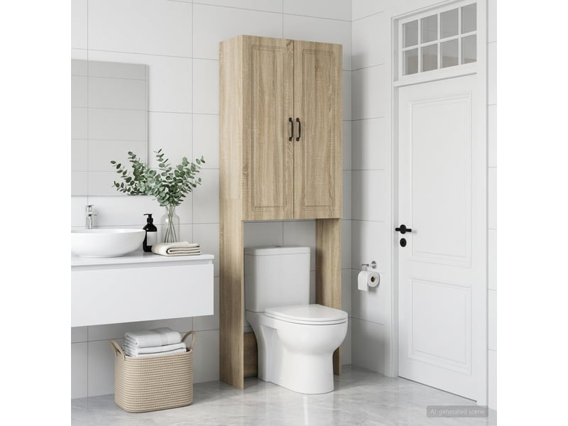 Armoire de toilette, meuble de toilette utrecht chêne sonoma 66x25.5x190 cm - Conforama C