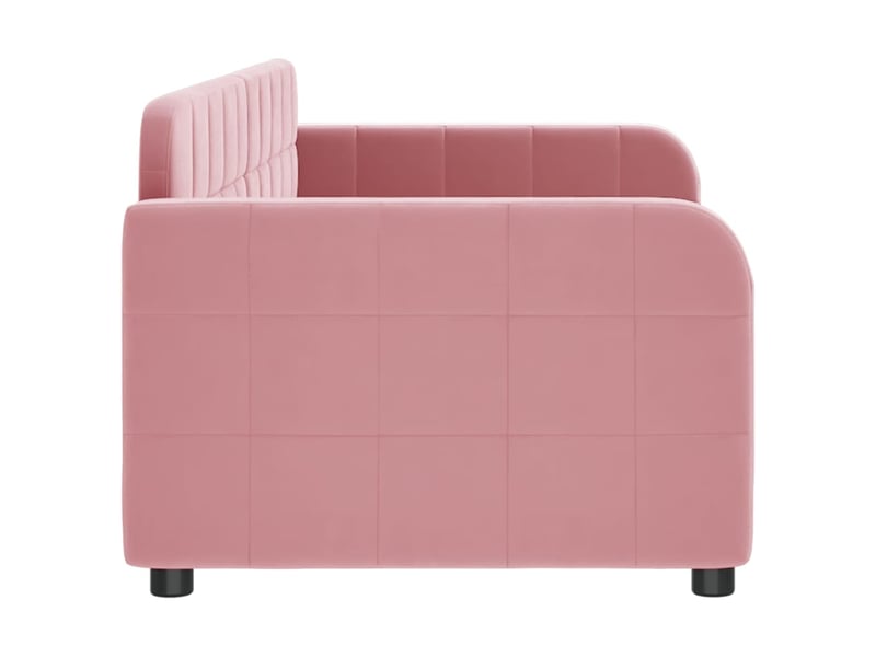  Lit simple- lit adulte -  lit de repos sans matelas rose 80x200 cm velours  - Conforama C
