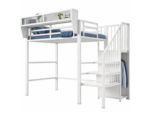 Lit mezzanine 90x200 cm WISHDOR coloris blanc
