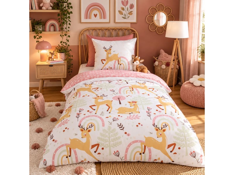  Parure de lit enfant 140x200 cm microfibre bambina PD23282 - Conforama E