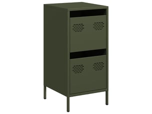 Buffet - bahut - meuble de rangement vert olive 35x39x73,5 cm acier laminé à froid