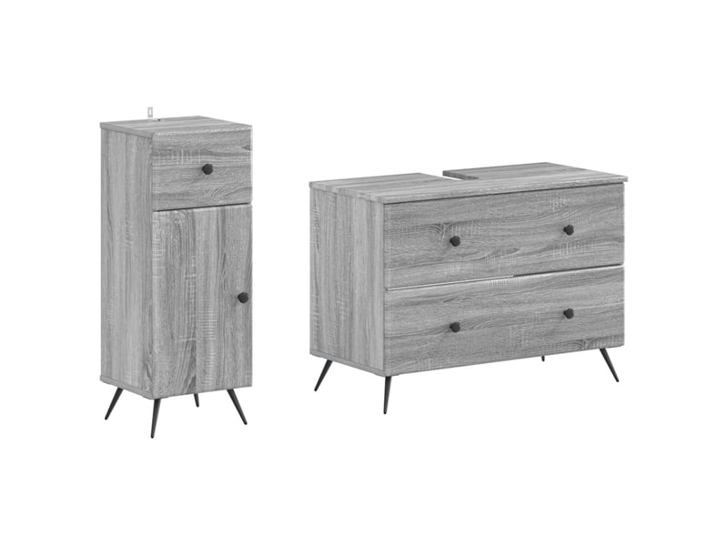  Ensemble de 2 meubles de salle de bain breda sonoma gris cf63103  - Conforama A