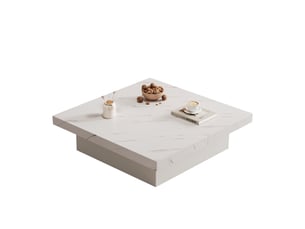 Table basse carré(e) coloris blanc <strong></strong> <strong></strong> - 90 cmx90 cm