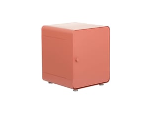 Table de chevet industrielle acier 1 porte terracotta - tribeca