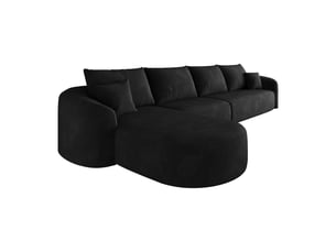 Canapé d'angle, canapé modulable, sans montage, 336 cm, noir