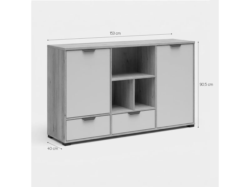  Buffet de salon chuck avec 2 portes et 2 tiroirs  - Conforama E