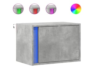 Table de chevet - cabinet de chevet - table de nuit murale avec lumières led gris béton