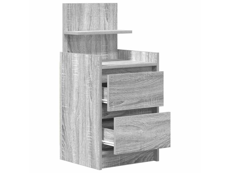  Lot de 2 tables de chevet - cabinet de chevet - table de nuit avec 2 tiroirs sonoma gris 38x34x80 cm  - Conforama E