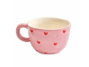 Mug en céramique, motif cœur, rouge, à l’unité