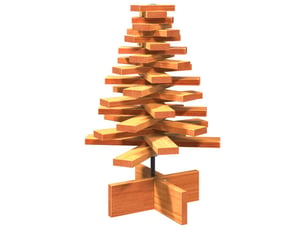 Arbre de noël, sapin de noël en bois pour décoration 60 cm bois de pin massif