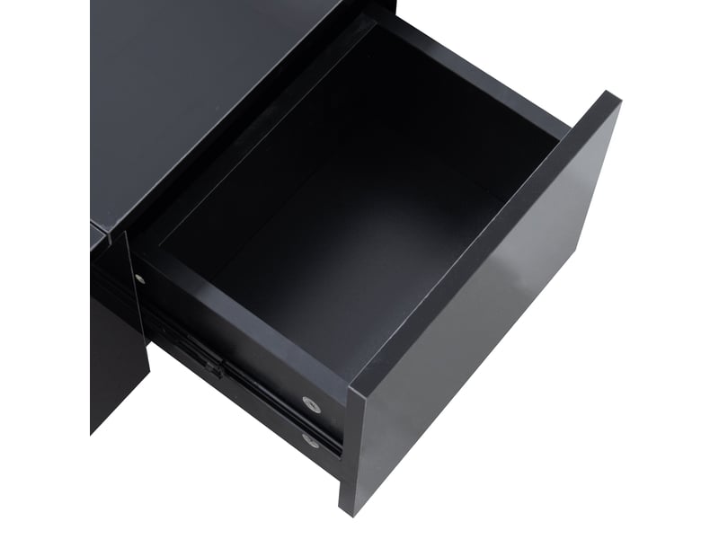  Table basse 100x50x31 cm partiellement brillante panneau de particules noir  - Conforama D