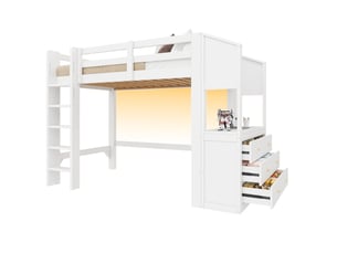 Lit mezzanine 90x200 cm coloris blanc