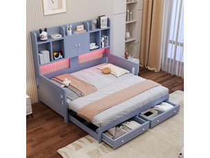Lit gigogne 90x190 cm <strong>DZMDIP</strong> <strong></strong> coloris gris