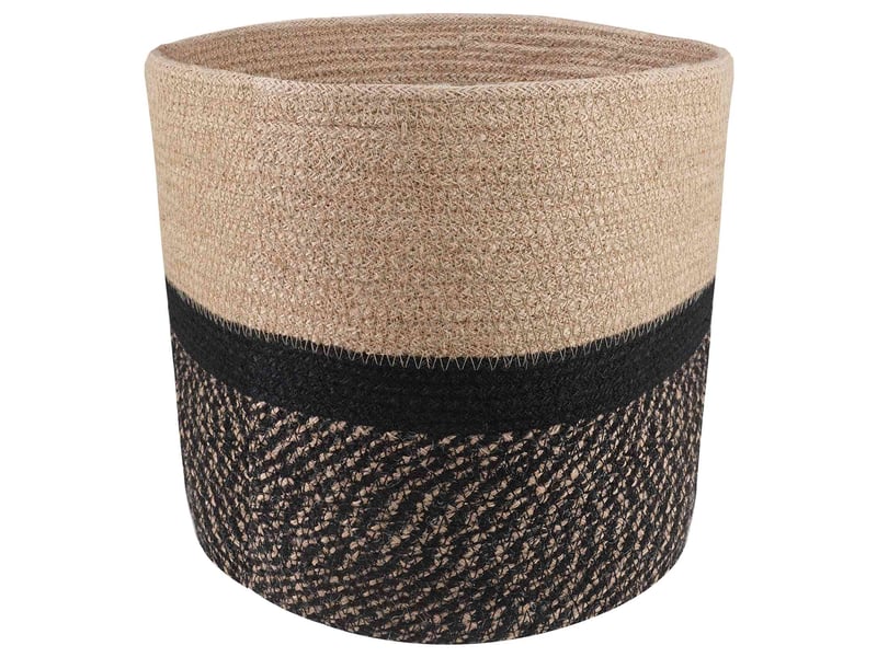 Jardinière - ensemble de pots à plantes 2 pcs naturel et noir ø 28 x 28 cm - Conforama C