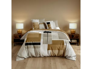 Parure de lit 3 pièces quadro 260x240cm miel