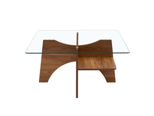 Table basse carré(e) coloris bois foncé MEUBLIV - 80 cmx80 cm